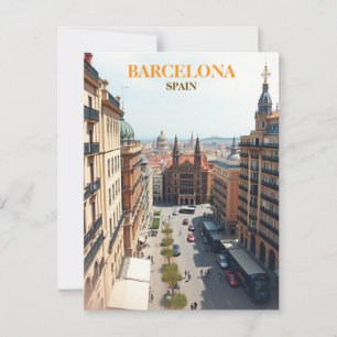 barcelona spanje reizen kunst Vintage Briefkaart