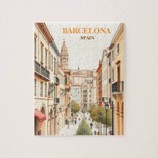 barcelona spanje reizen kunst Vintage Legpuzzel (Verticaal)