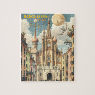 barcelona spanje reizen kunst Vintage Legpuzzel