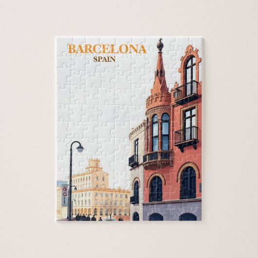 barcelona spanje reizen kunst Vintage Legpuzzel (Verticaal)