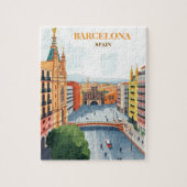 barcelona spanje reizen kunst Vintage Legpuzzel (Verticaal)