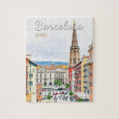 barcelona spanje reizen kunst Vintage Legpuzzel (Verticaal)