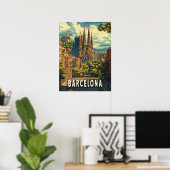 Barcelona, Spanje Reizen Poster (Thuiskantoor)