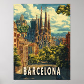 Barcelona, Spanje Reizen Poster (Voorkant)