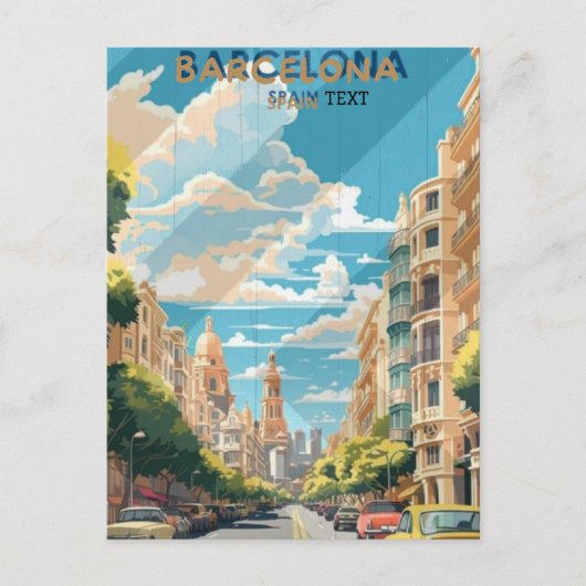 Barcelona Spanje Reizen Poster Design Briefkaart (Voorkant)