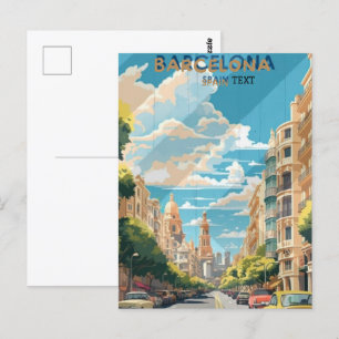 Barcelona Spanje Reizen Reisposterontwerp  Briefkaart