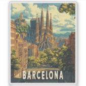 Barcelona, Spanje Reizen Sticker (Voorkant)