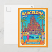 Barcelona Spanje Retro 1990s Reizen Briefkaart (Voorkant / Achterkant)