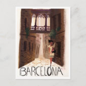 Barcelona Spanje Retro Reisvakantie Geïnspireerd Briefkaart (Voorkant)