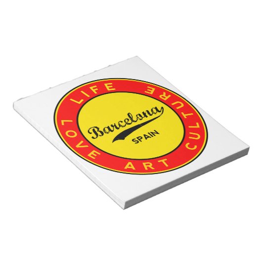 Barcelona, Spanje, rode cirkel, kunst Notitieblok (Schuin)