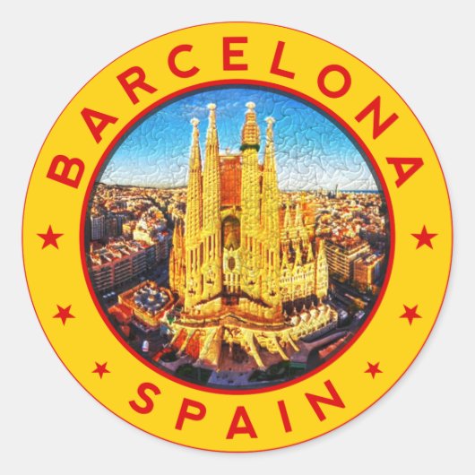 Barcelona Spanje Ronde Sticker (Voorkant)