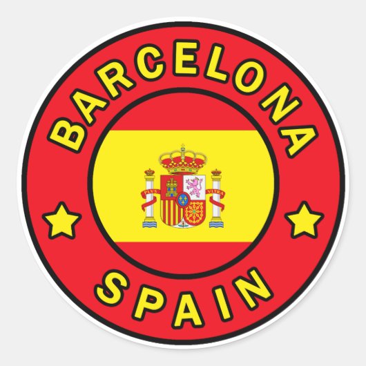 Barcelona Spanje Ronde Sticker (Voorkant)
