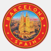 Barcelona Spanje Ronde Sticker (Voorkant)