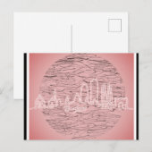 Barcelona Spanje Roze City Skyline Travel Briefkaart (Voorkant / Achterkant)