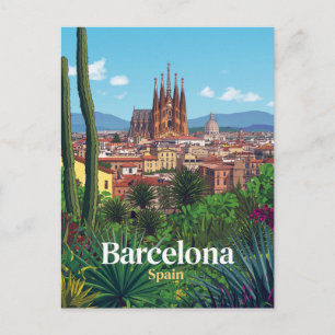 Barcelona Spanje Sagrada Familia Stad Briefkaart
