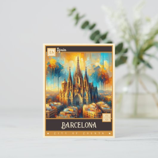 Barcelona, Spanje |  schilderij Briefkaart (Staand voorkant)