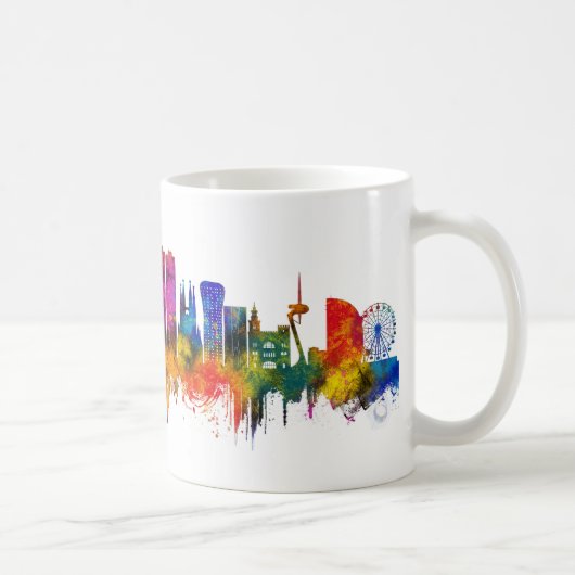 Barcelona Spanje Silhouet Koffiemok (Rechts)
