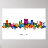 Barcelona Spanje Silhouet Poster (Voorkant)