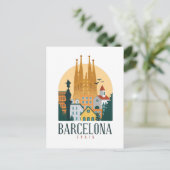 Barcelona Spanje Skyline Ansichtkaart Briefkaart (Staand voorkant)