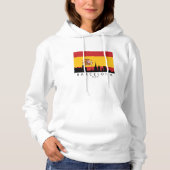 Barcelona Spanje Skyline Spaanse vlag Hoodie (Voorkant)