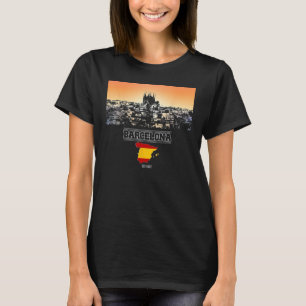 Barcelona Spanje Skyline Vakantie Souvenirstad T-shirt