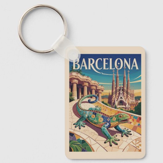 Barcelona Spanje Sleutelhanger (Voorkant)