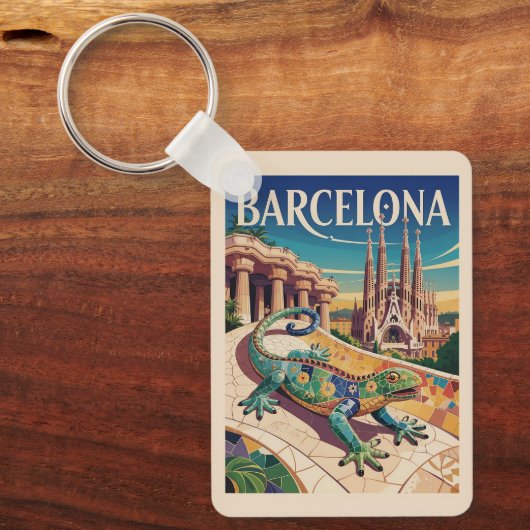 Barcelona Spanje Sleutelhanger (Voorkant)