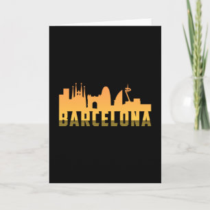 Barcelona Spanje Stad Silhouet Grappig Cadeau Kaart