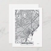 Barcelona, Spanje | Stadskaart Briefkaart (Voorkant / Achterkant)