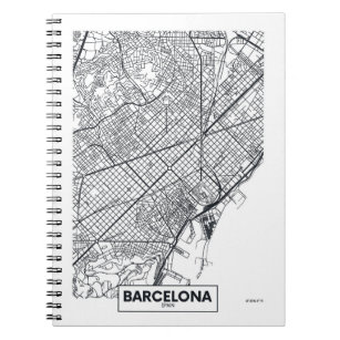 Barcelona, Spanje   Stadskaart Notitieboek
