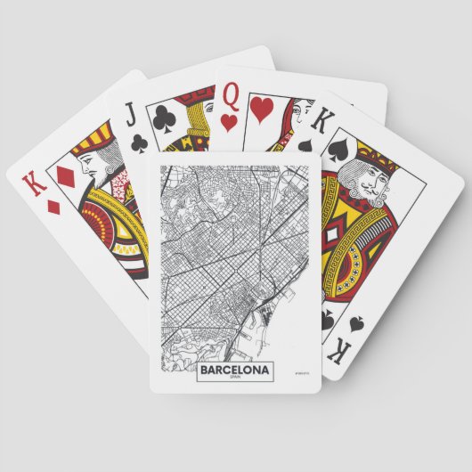 Barcelona, Spanje | Stadskaart Pokerkaarten (Achterkant)