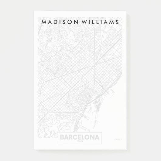 Barcelona, Spanje | Stadskaart Post-it® Notes (Voorkant)