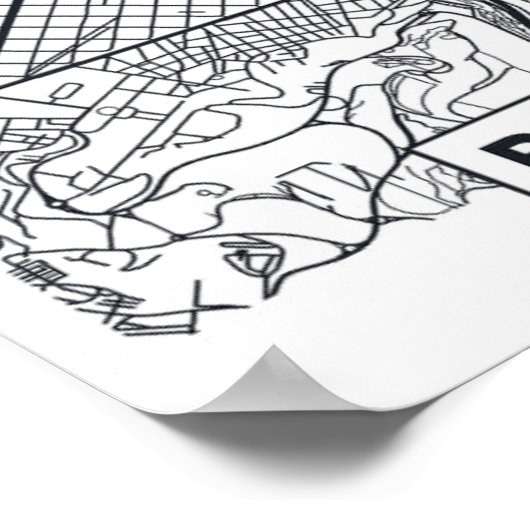 Barcelona, Spanje | Stadskaart Poster (Hoek)