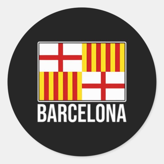 Barcelona Spanje Stadsvlag Catalonië Ronde Sticker (Voorkant)