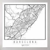 Barcelona Spanje Street Map Poster (Voorkant)