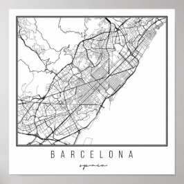 Barcelona Spanje Street Map Poster