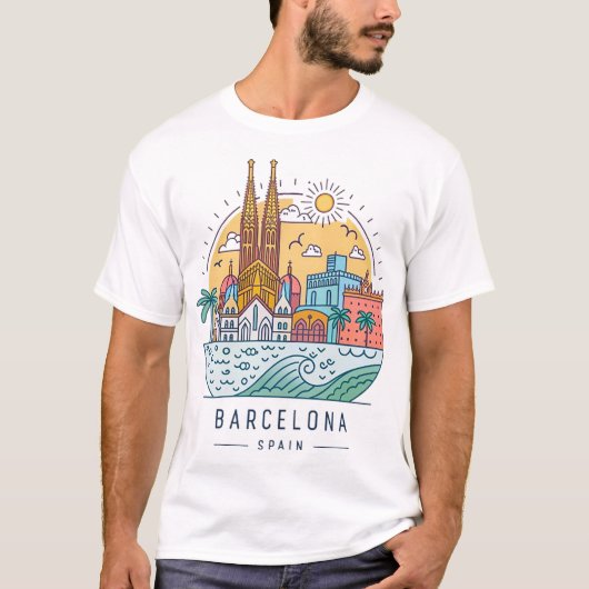 BARCELONA, SPANJE T-SHIRT (Voorkant)