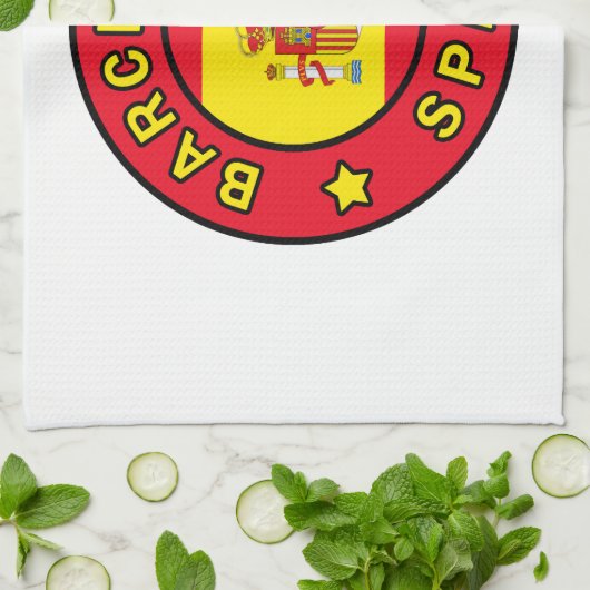 Barcelona Spanje Theedoek (Gevouwen)