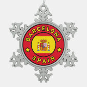 Barcelona Spanje Tin Sneeuwvlok Ornament (Voorkant)