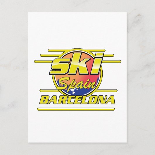 Barcelona Spanje tot Ski logo Briefkaart (Voorkant)