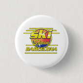 Barcelona Spanje tot Ski logo Ronde Button 3,2 Cm (Voorkant)