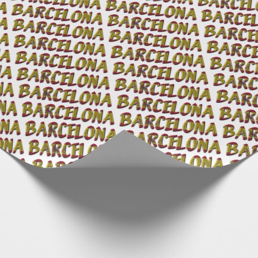 Barcelona Spanje - Typografie van de vlag van Span Cadeaupapier (Hoek)