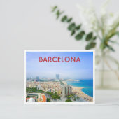 Barcelona Spanje Uitzicht van de stad en het stran Briefkaart (Staand voorkant)
