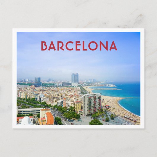 Barcelona Spanje Uitzicht van de stad en het stran Briefkaart (Voorkant)
