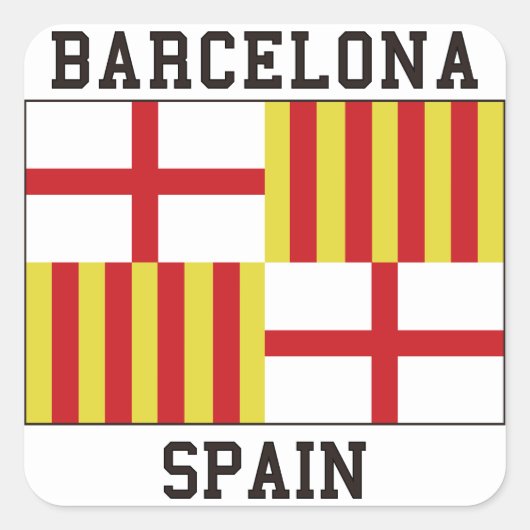 Barcelona Spanje Vierkante Sticker (Voorkant)