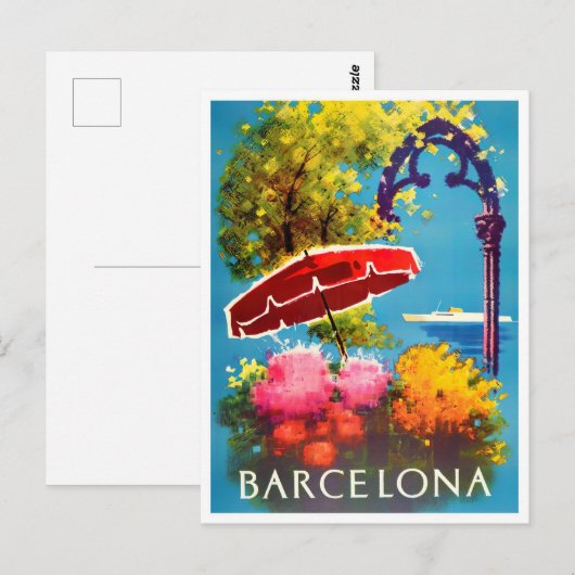 Barcelona Spanje vintage Briefkaart (Voorkant / Achterkant)