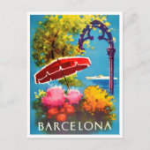 Barcelona Spanje vintage Briefkaart (Voorkant)