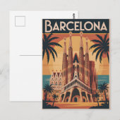 Barcelona Spanje vintage Briefkaart (Voorkant / Achterkant)