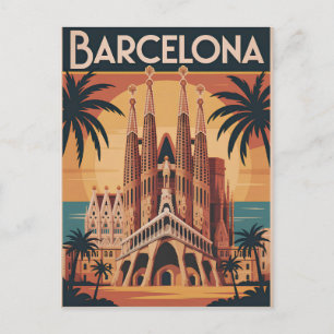 Barcelona Spanje vintage Briefkaart