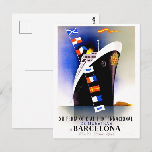 Barcelona Spanje vintage Briefkaart (Voorkant / Achterkant)